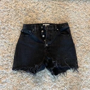 Abercrombie black mutli-button jean shorts. Size 27 / Size 4.